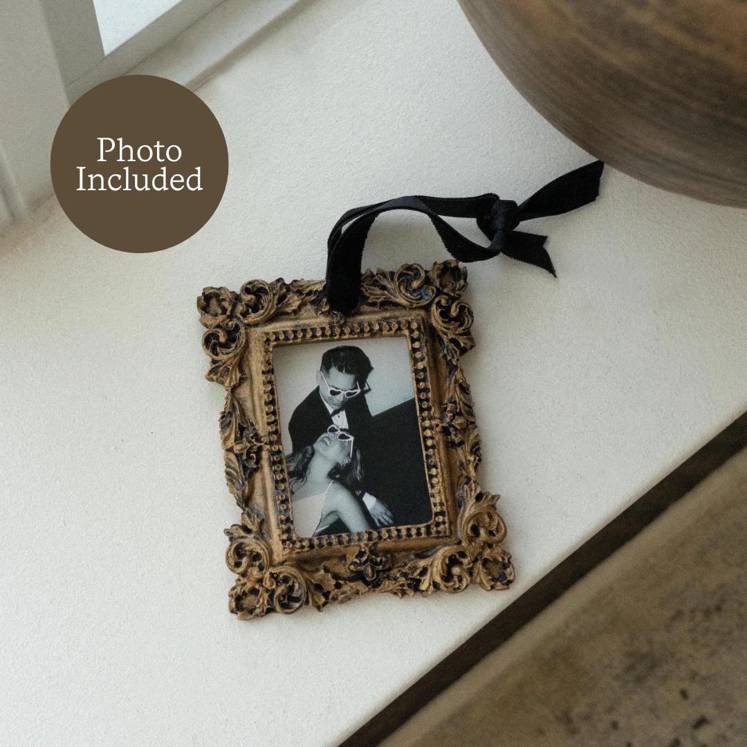 Mini Vintage Polaroid Frame | Polaroid Ornament | Personalized Christmas Tree Decor | Family Customized Photo Frame | Vintage Brass Frame