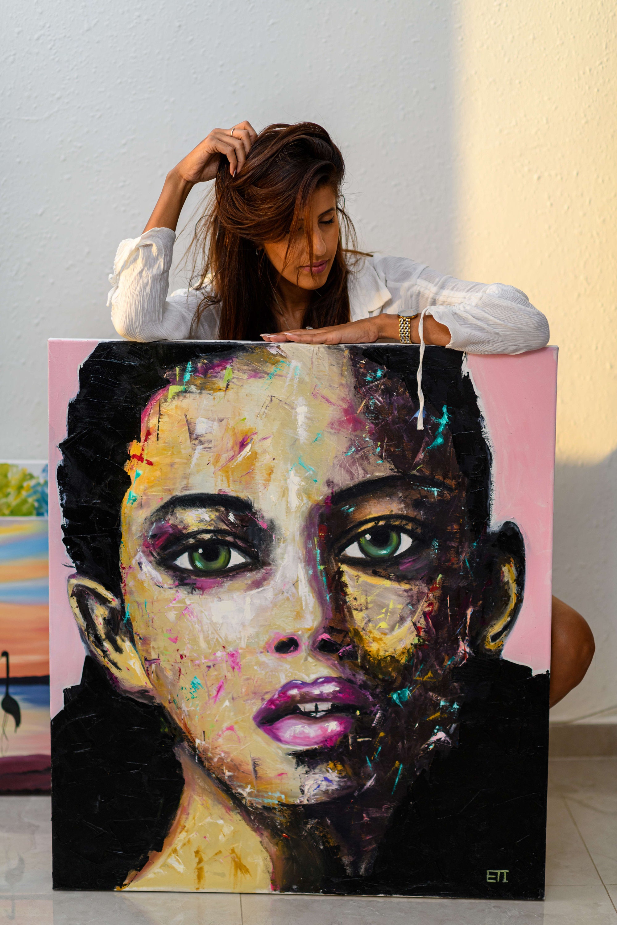 Digital File of My Oil Painting Woman Canvas, Woman Portrait Painting