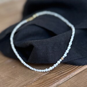 Mother of Pearl choker necklacedainty pearl necklaceminimal beaded necklacegifts for her image 3