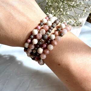 Neutral beaded braceletgenuine sunstone beads waterproof bracelet14k gold filledgifts for her image 3