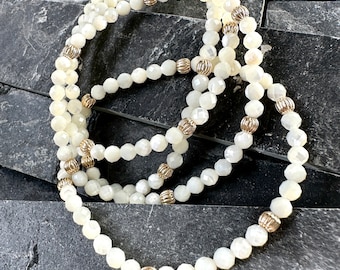 PARELMOEDER•14k goud gevuld•kralenarmband•waterdicht•cadeaus voor haar