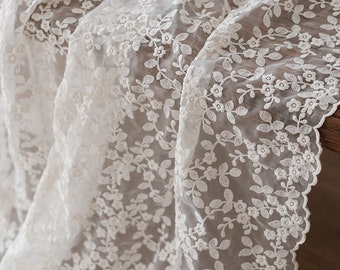 Customized White Lace Tablecloth Rectangle Table Cover Square/French Floral Embroidered Tablecloth Wedding/Outdoor Cotton Table Decor