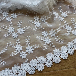 Klassisk vit spetsduk för bröllop/broderad fransk blommig spetsduk/duk i 100 % bomull/rund duk i lantlig stil bild 6