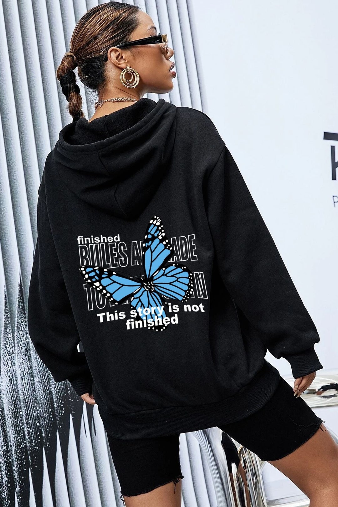Blue Butterfly Hoodie and Sweatshirtbutterfly Hoodie Etsy