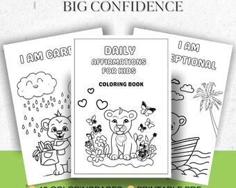 Kids Affirmation Coloring Pages | Growth Mindset Activities (Printable PDF)