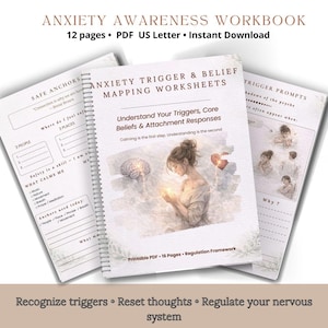 Anxiety Trigger Workbook | Emotional Trigger Worksheet, Shadow Work Journal (PDF Download)