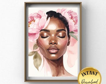 SPA Beauty facial Watercolor Art Print, Esthetician, clinical (Digital Download)