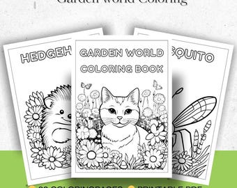 Garden Animals Coloring Book for Kids Printable PDF | 22 Nature & Bug Pages | Preschool Activity