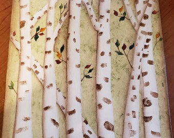 white birch trees