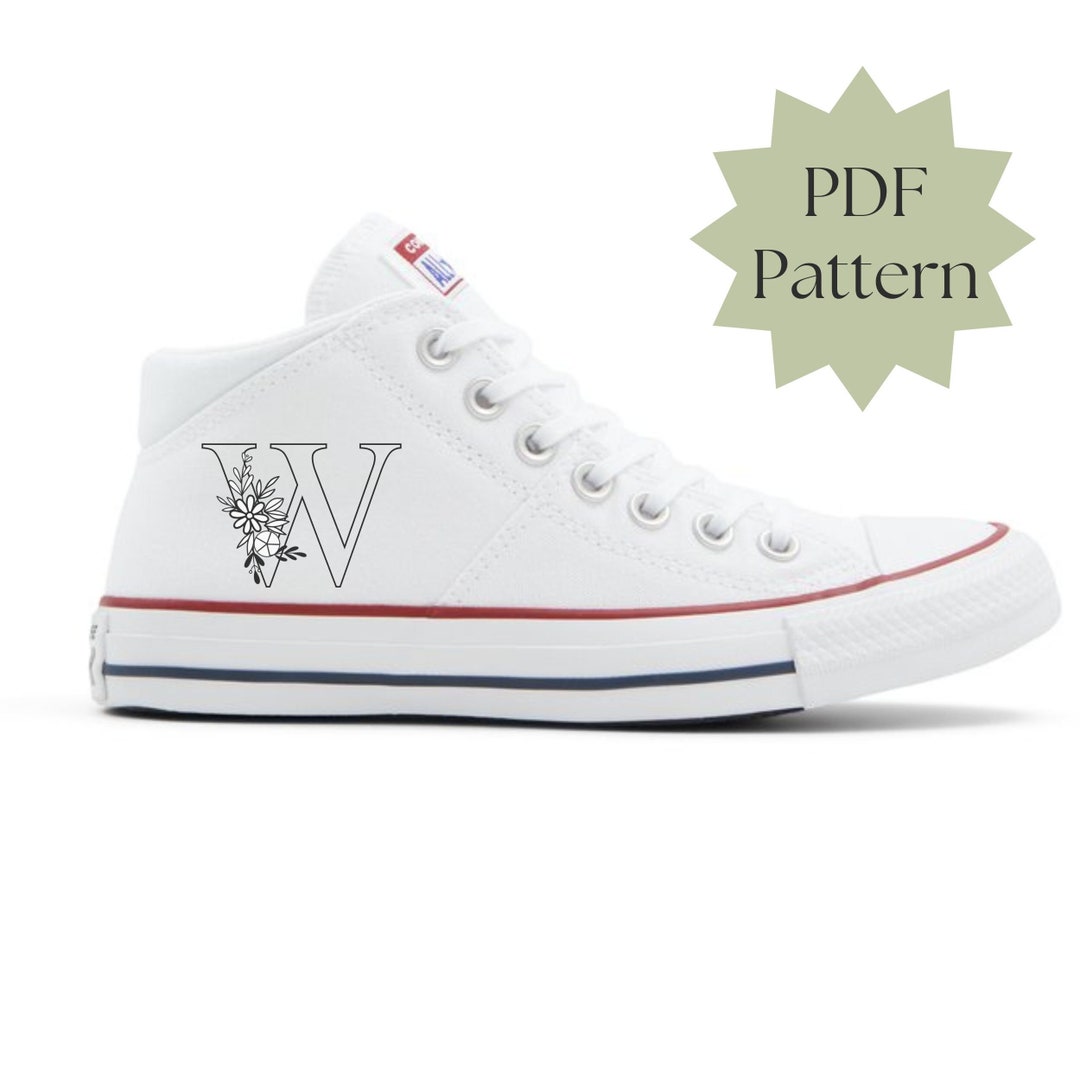 26 Letters Embroidery Design on Converse, Full Alphabet Embroidery ...