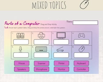 Mixed Computing Topic - digital drag and drop activities for classroom learning, homelearning or revision. Includes teacher answers!