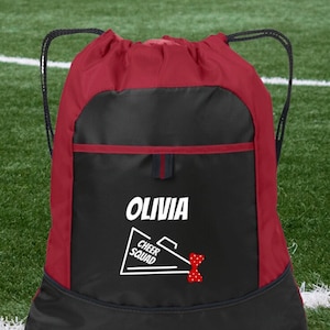 Cheerleader Drawstring Backpack, Cheer Bag, Cheer Team Gifts, Overnight Bag, Personalized Bag, Cheerleader Backpack, Custom Cinch Bag