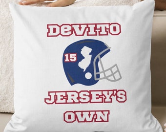 DeVito Jersey's Own Custom Large Square Throw Pillow, Pillow for Couch, Tommy DeVito Fans, Gift for Sports Fan, Tommy Cutlets