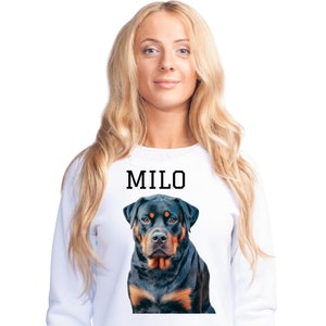 Custom Rottweiler Dog Face Sweatshirt: Dog Mom Gift