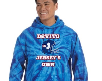 Tommy DeVito Jersey's Own Unisex Custom Tie-Dyed Pullover Hoodie, New York Giants Football, Giants Fan Gift, Tommy Cutlets