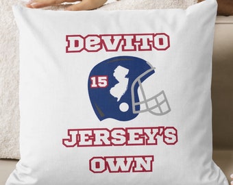 Tommy DeVito Jersey's Own Custom Small Square Throw Pillow, Pillow for Couch, Tommy DeVito Fans, Gift for Sports Fan, Tommy Cutlets