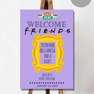 FRIENDS Themed Baby Shower bearbeitbares Zeichen