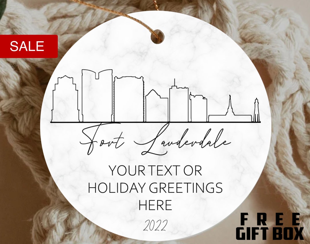 Personalized Fort Lauderdale City Ornament, Fort Lauderdale Christmas