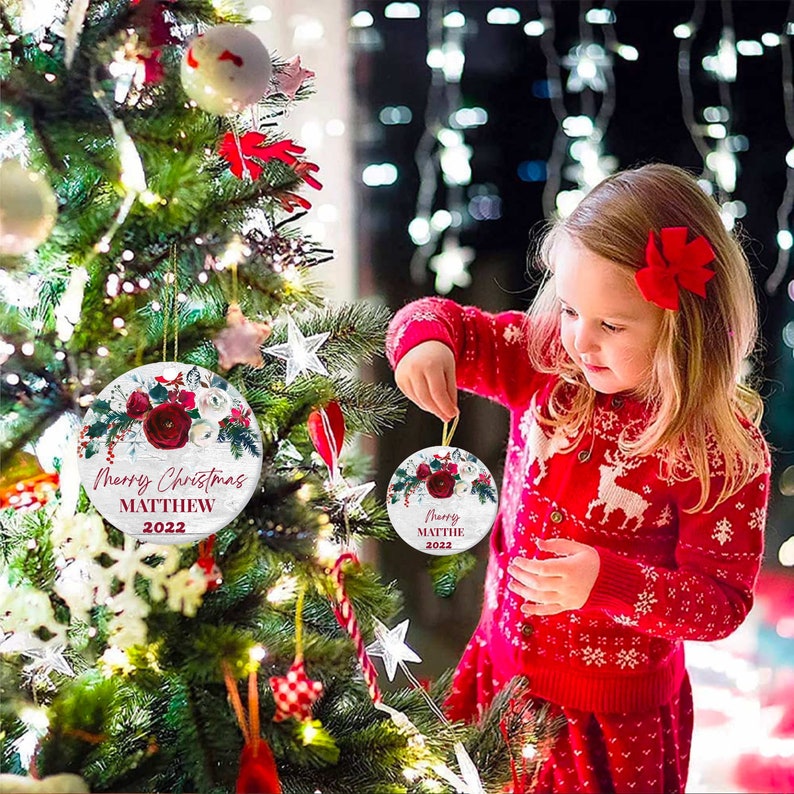 Flat Ceramic Christmas Ornament, Retro Train Ornament, Christmas Train