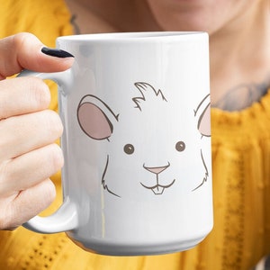 Linda cara de conejillo de indias: hermosa taza de café con conejillo de indias, patata peluda, los conejillos de indias son increíbles y lindos, regalo para mamá, papá, hijo, hija, esposo, esposa