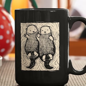 Cute otter couple -Lovely gift idea for anniversary fiance girlfriend boyfriend husband wife grandma grandpa partner bff,valentines day