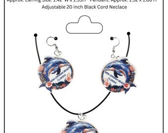 Ensemble boucles d'oreilles et collier dauphin personnalisés – Bijoux côtiers, plage