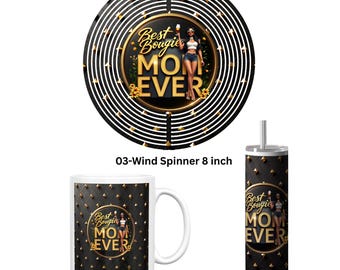 Cadeau pour maman Bougie blanche - Ensemble tasse de 11 oz, gobelet de 20 oz ou girouette de 20 cm (20 oz) - Cadeau pour maman glamour en or noir. Idéal pour la fête des mères, un anniversaire.