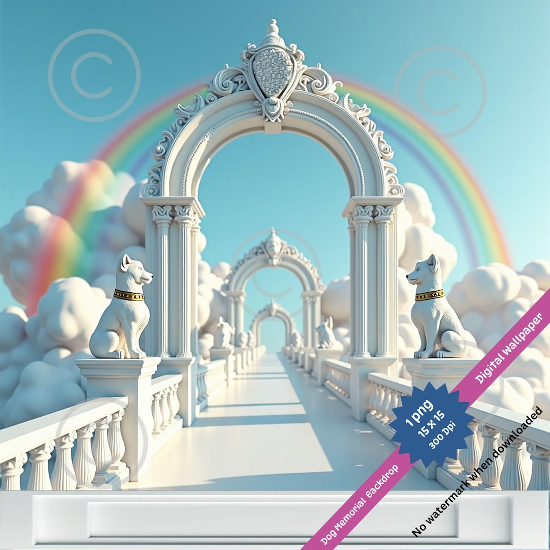 Rainbow Bridge Dog Memorial Backdrop | Digital Download | Pet Loss ...