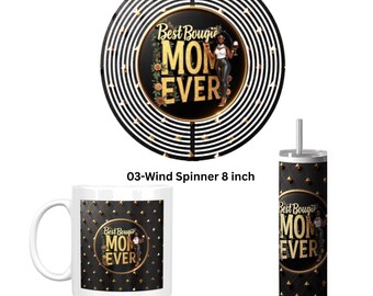 Cadeau pour maman bougie noire - Mug 11 oz, gobelet 20 oz ou hélice à vent de 20 cm (20 oz) - Cadeau pour maman glamour en or noir. Idéal pour la fête des mères, un anniversaire.