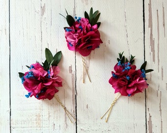 Fuchsia Pink Dried flowers hair pins,Autumn Flower hair pins,Fuchsia Wedding flower hair pins,Wedding accessorieS,Dry flower hair piece