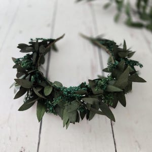 Green Eucalyptus Leaves flowers crown,Bridesmaid Hair Accessory,Boho hair headband,Greenery Bridal Flower Crown,Dark Greenery hedabands