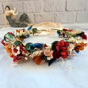 Autumn Bridal Crown, Bridesmaid Flower Crown,Rustic Wedding Wreath,Engagement Crown,Bride flower crown,Boho Wedding Gift,Wildflower crown