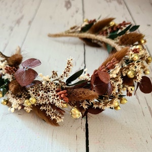 Brown Flower Crown: Autumn Bride Boho Headband