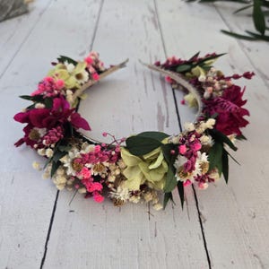 Colorful Dry Flowers Crown, Bridesmaid Flower Gift, Dry Flower Headband,Girl Child Crown,Boho Wedding Gift,Dried Flower Headband