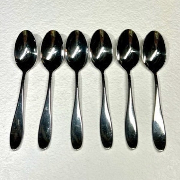 Mikasa Hamilton set of 6 spoons, 18/10 stainless,Glossy finish, plain with rounded tip,2013-now