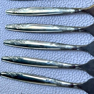 Rosemere Imperial International, Cocktail forks, Stainless steel, Roses, glossy, Discontinued
