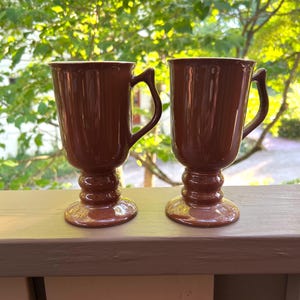 Vintage Hall pottery Irish Coffee mugs. Set of two. Made in USA.