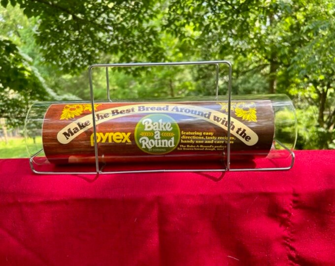 Pyrex 1977 Bake a Round Glass Bread Baking Tube. Made by Corning, Dated