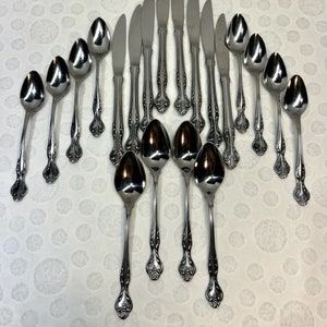 MCM Masquerade pattern Knives and spoons, made by Epic stainless, Made in Japan.Pattern code EPSMAS