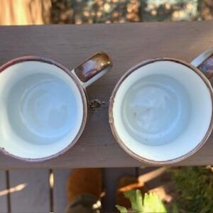 1970's Asahi Stoneware Coffee Mug Set. Metal Mug Rack Comes With Mugs ...