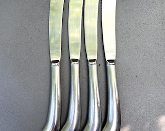 Old Rockport pistol handled butter knives. Made by Leonard Silver. Set of 4.
