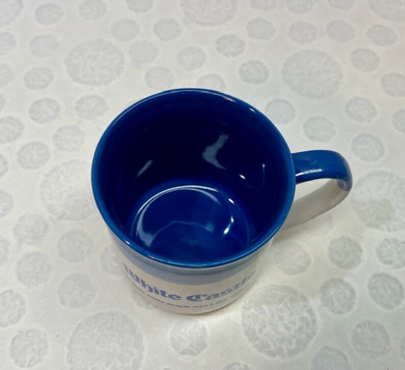 Vintage White Castle Coffee Mug Blue and White Ceramic Etsy