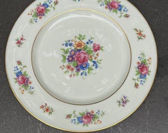Vintage Lenox Rosę plates, Made from 1934-1979, Floral Rim and center, Pattern Code LLER