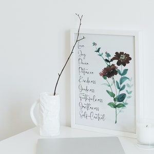 Fruits of the spirit wall art, fruits of the spirit, galatians 5, fruits of the spirit printable, fruits of the spirit digital