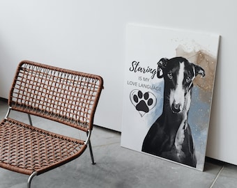 Staring is My Love Language, greyhound wall art, greyhound printable wall art, greyhound download, greyhound digital download