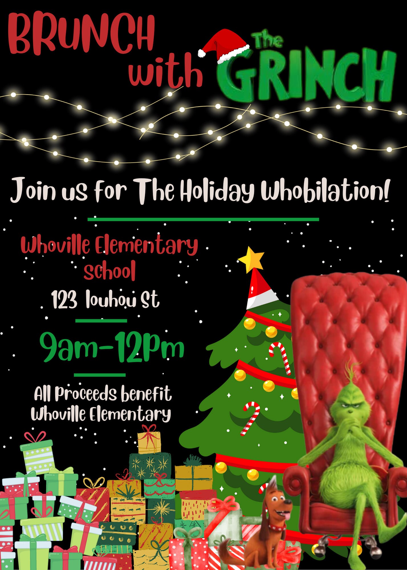 Editable the Grinch Brunch Invitation Template Grinch Etsy