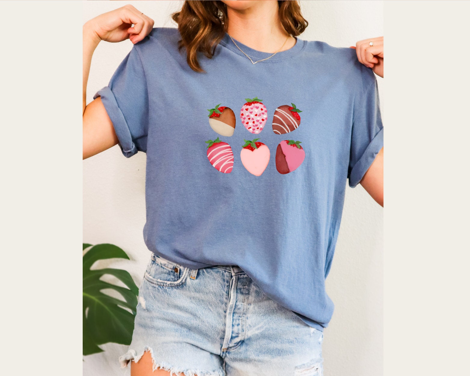 Comfort Colors® Cute Strawberries Tshirt, Pink Strawberry Crewneck ...
