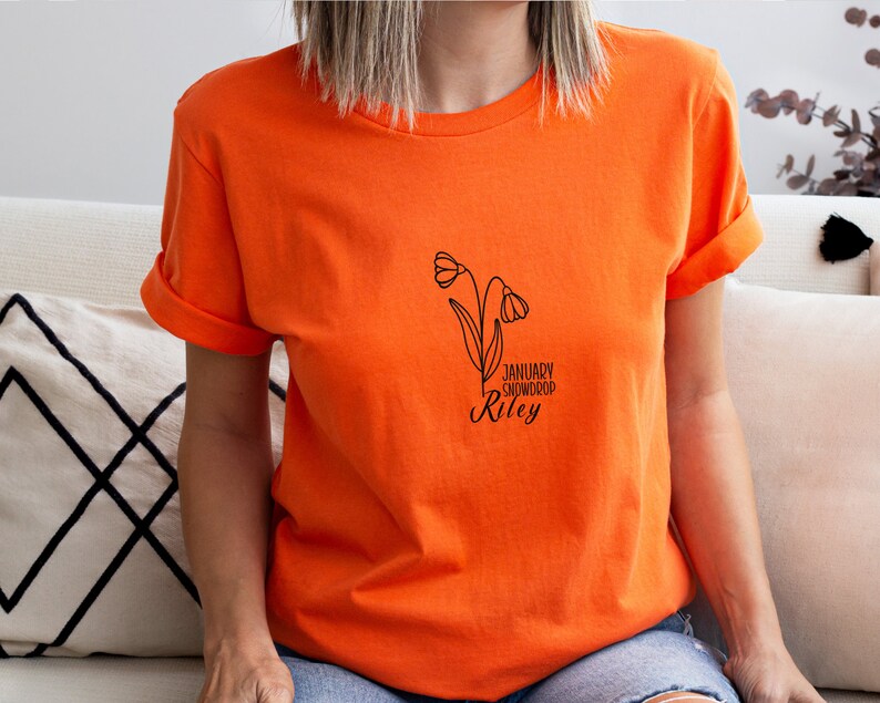 Birthday Girl Shirt, Custom Birth Flower Tshirt, January Birthday