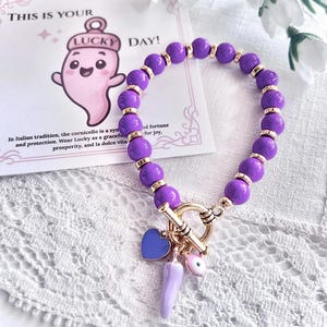 Lucky Italian Cornicello Charm Bracelet, Italian Good Luck Charm Meaningful Gift for Her, Italian Pride Jewelry, Good Fortune Friend Gift