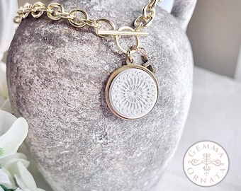 Florence Italy Duomo Cathedral Rose Window Charm Necklace, Firenze Pendant, Renaissance Jewelry, Art History Lover Gift, Architecture Gift